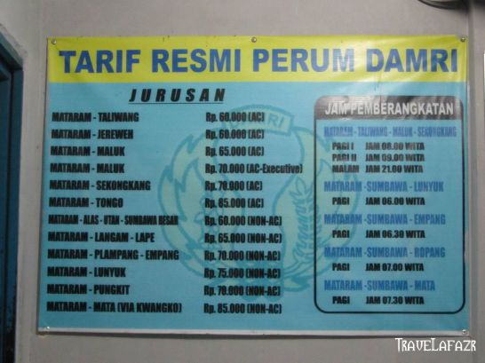 Tarif Resmi Damri Mataram
