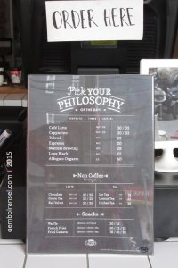 Daftar menu kedai Filosofi Kopi